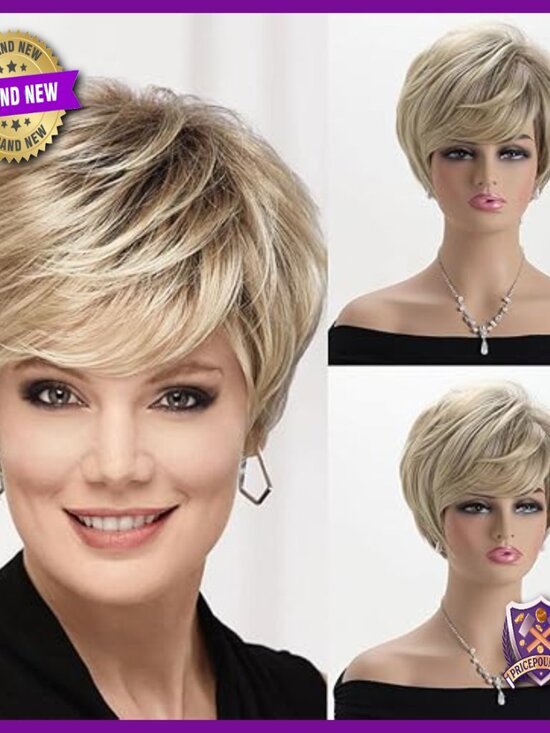 Human Hair Synthetic Blend Wig HD Lace Glueless Bob Deep Wave Natural Look main image 7